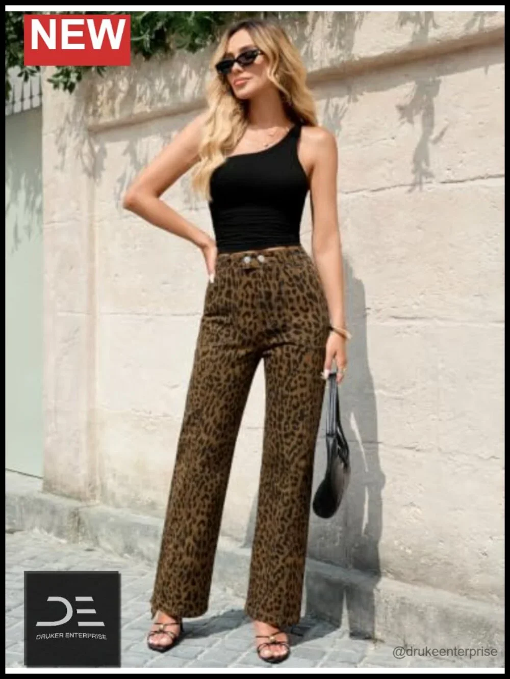 High Rise Wide Leg Baggy Stretch Jeans with Drawstring Cuffs